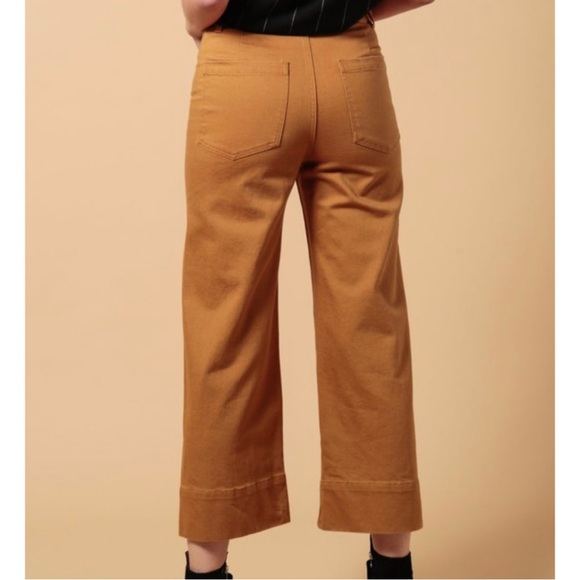 Apiece Apart Merida Wide-Leg Cropped Jeans in Caramel - Size 12 - Picture 2 of 7